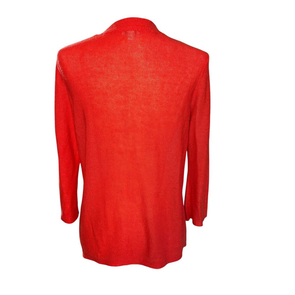 J. JILL Size Small Reddish Orange Linen blend Cardigan One Button Sweater - Picture 3 of 6